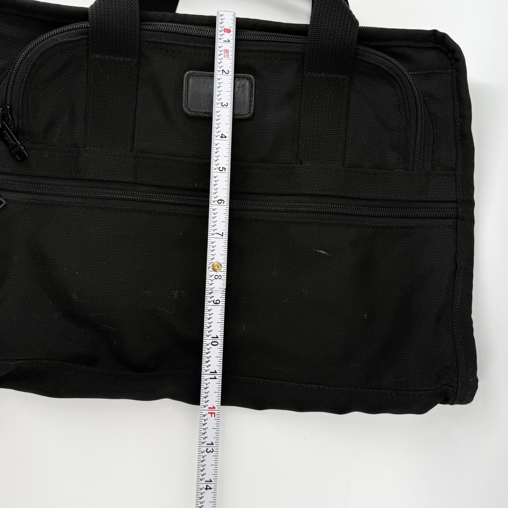 Tumi Black Nylon Expandable‎ Laptop Briefcase Messenger Bag Travel Vacation Gift - Picture 12 of 14